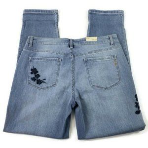 Bestie Women Cuffed Embroidered Jeans 